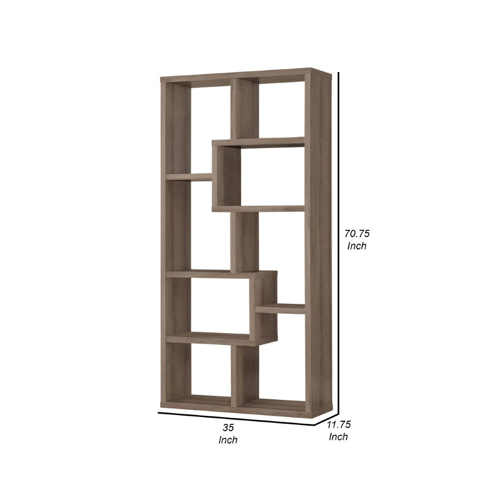BM159405 Multiple Cubed Rectangular Bookcase, Gray