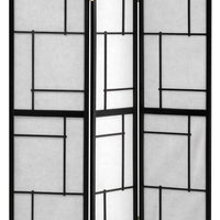 BM159457 Stylish 3 Panel Wooden Folding Screen, Black