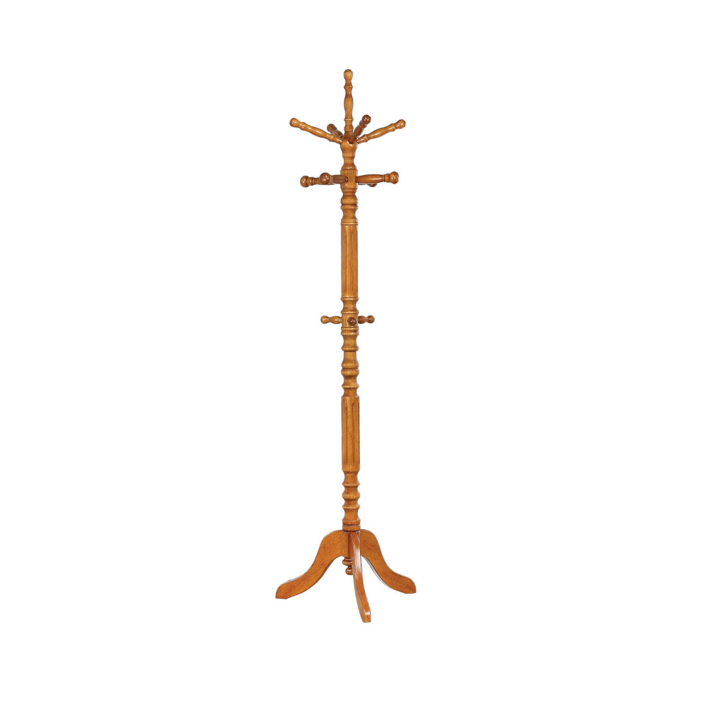 BM160074 Traditional Wooden Coat Rack With Spining Top, Brown