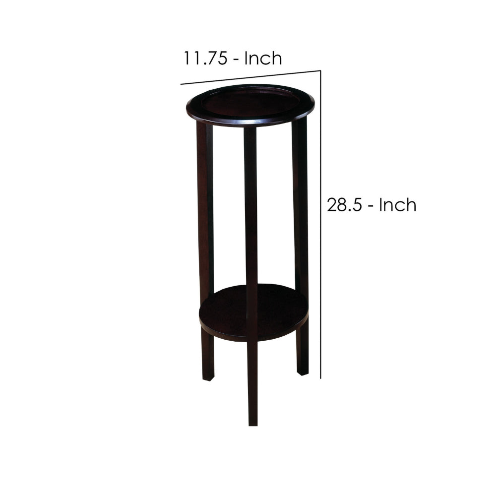 BM160090 Elegant Plant Stand With Round Top, Brown