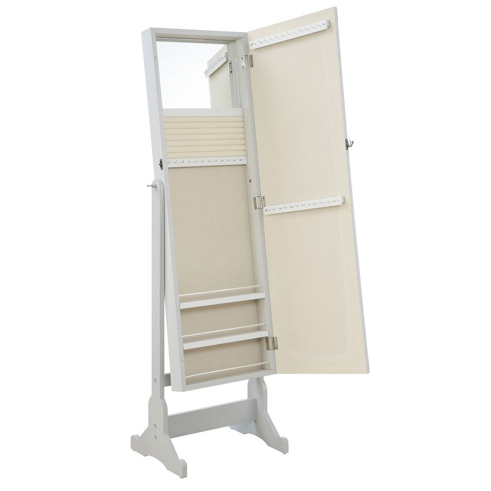 BM160113 Beautiful  Jewelry Cheval Mirror  With Interior Storage, Gray