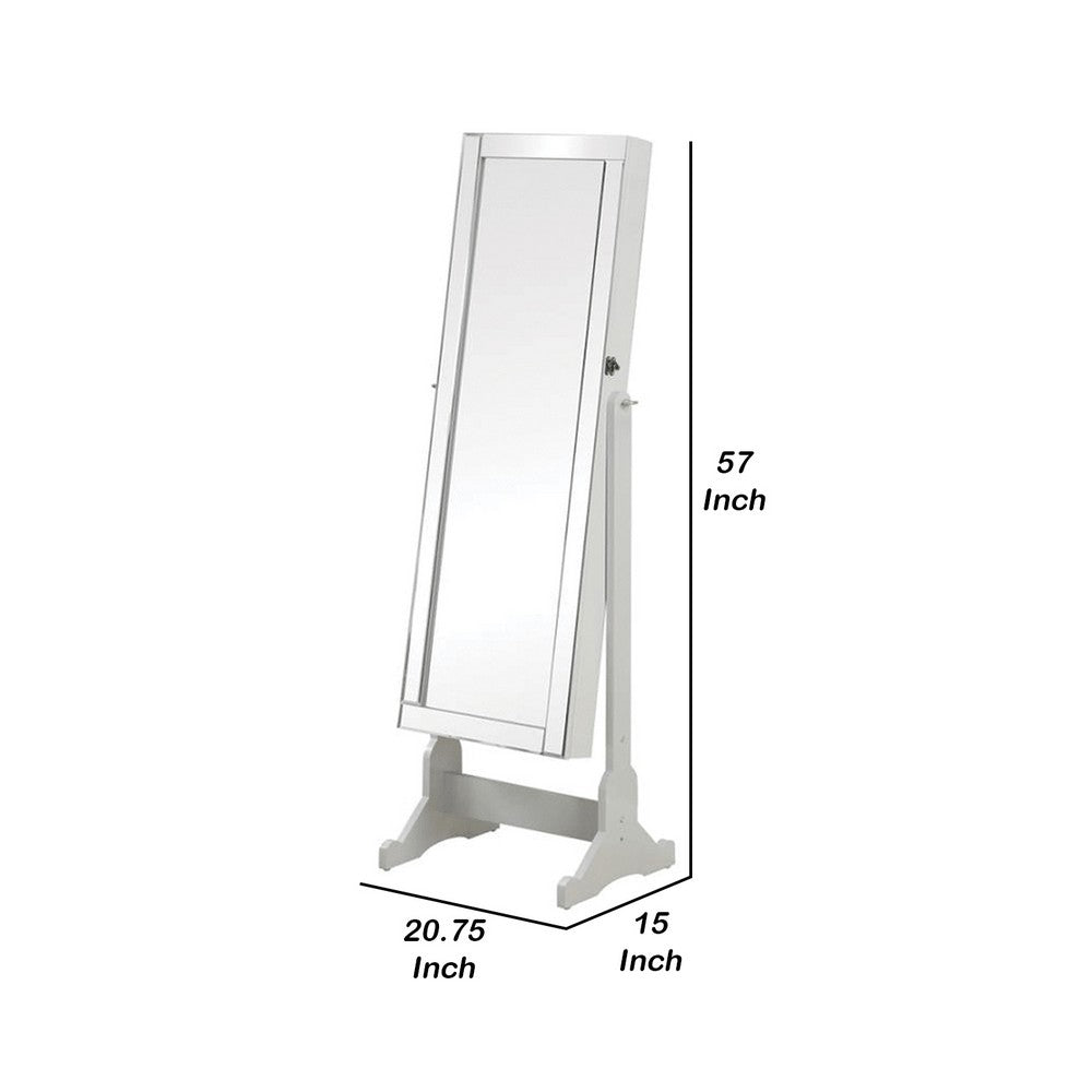 BM160113 Beautiful  Jewelry Cheval Mirror  With Interior Storage, Gray