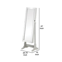 BM160113 Beautiful  Jewelry Cheval Mirror  With Interior Storage, Gray