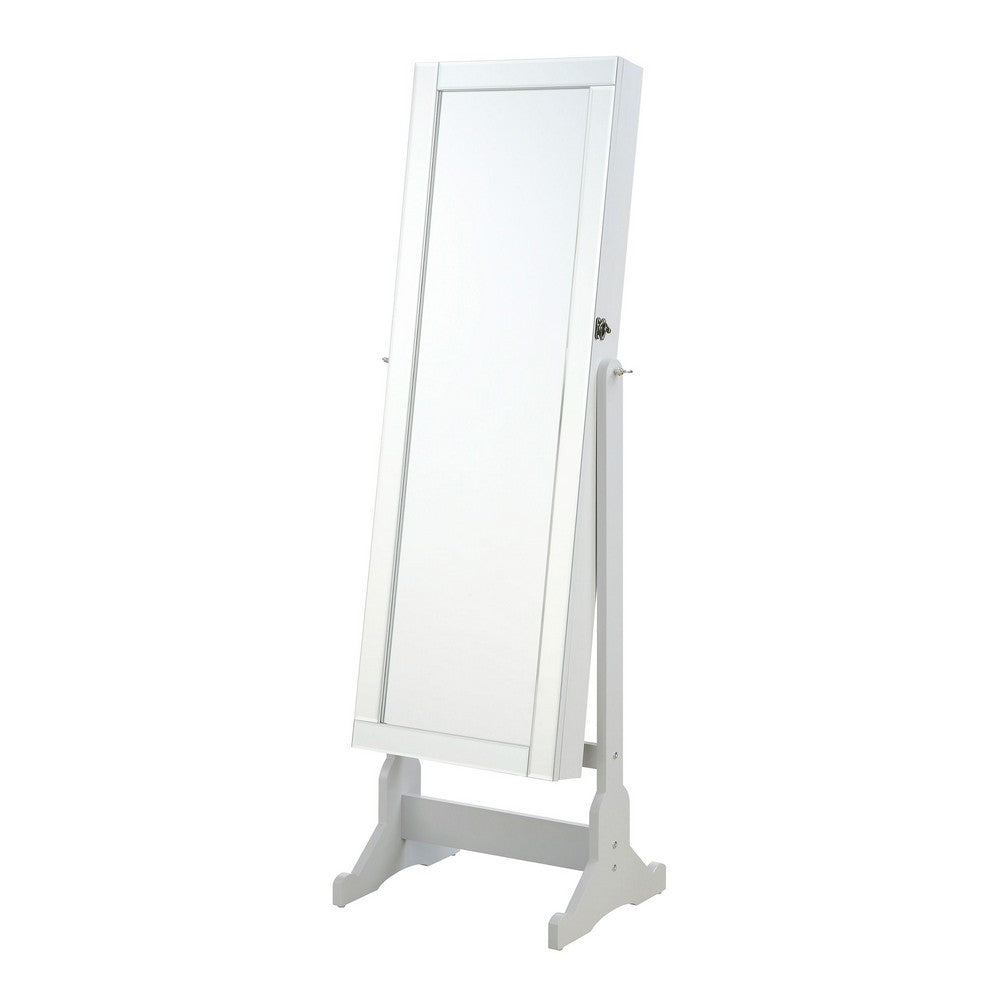 BM160113 Beautiful  Jewelry Cheval Mirror  With Interior Storage, Gray