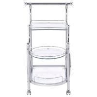 BM160171 Elegant Metal Frame Serving Cart, Silver