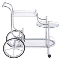 BM160171 Elegant Metal Frame Serving Cart, Silver