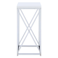 BM160189 Fine-Looking Metal Accent Table , White And Silver