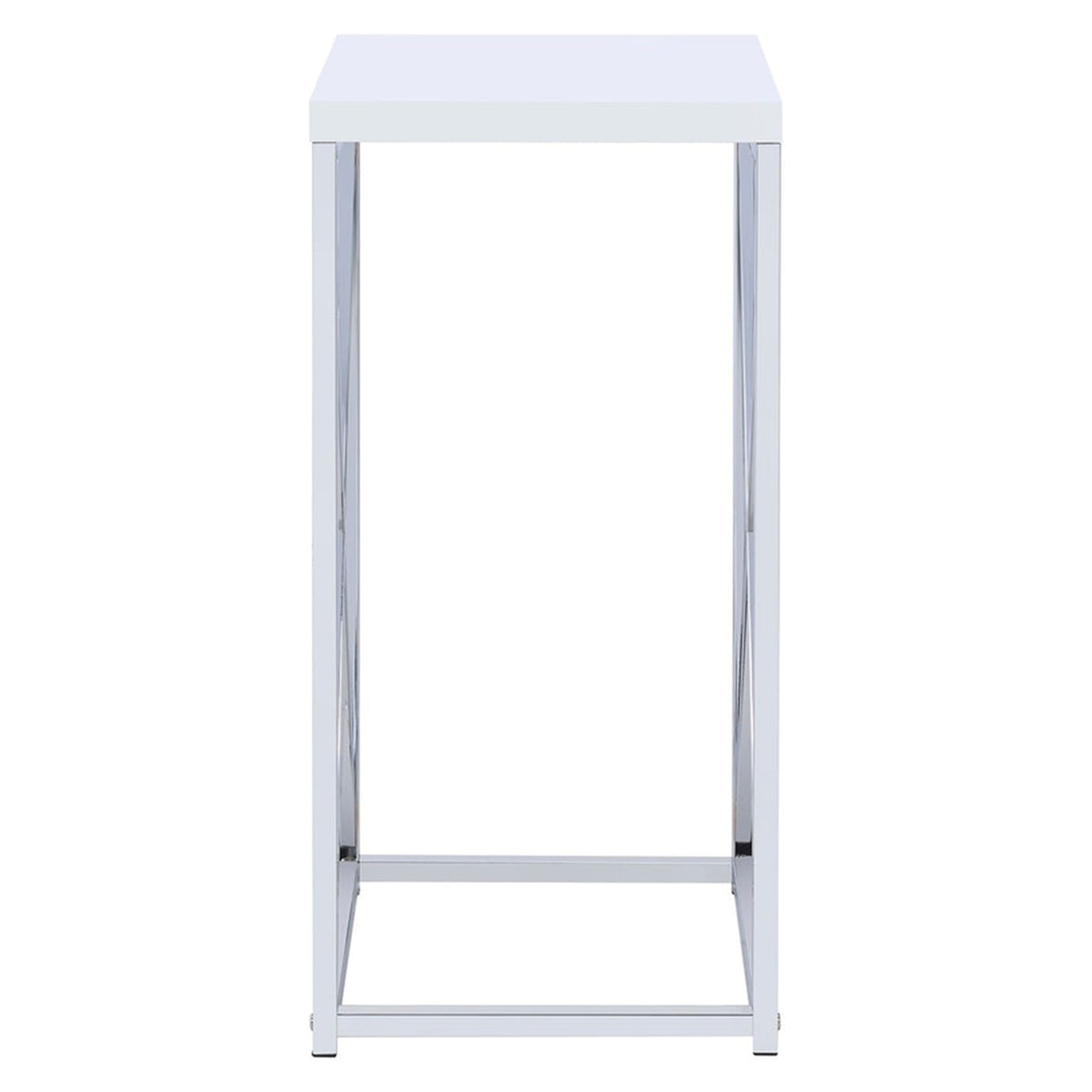 BM160189 Fine-Looking Metal Accent Table , White And Silver