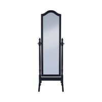 Artistically Charmed Cheval Mirror With Arched Top, Black - BM160271