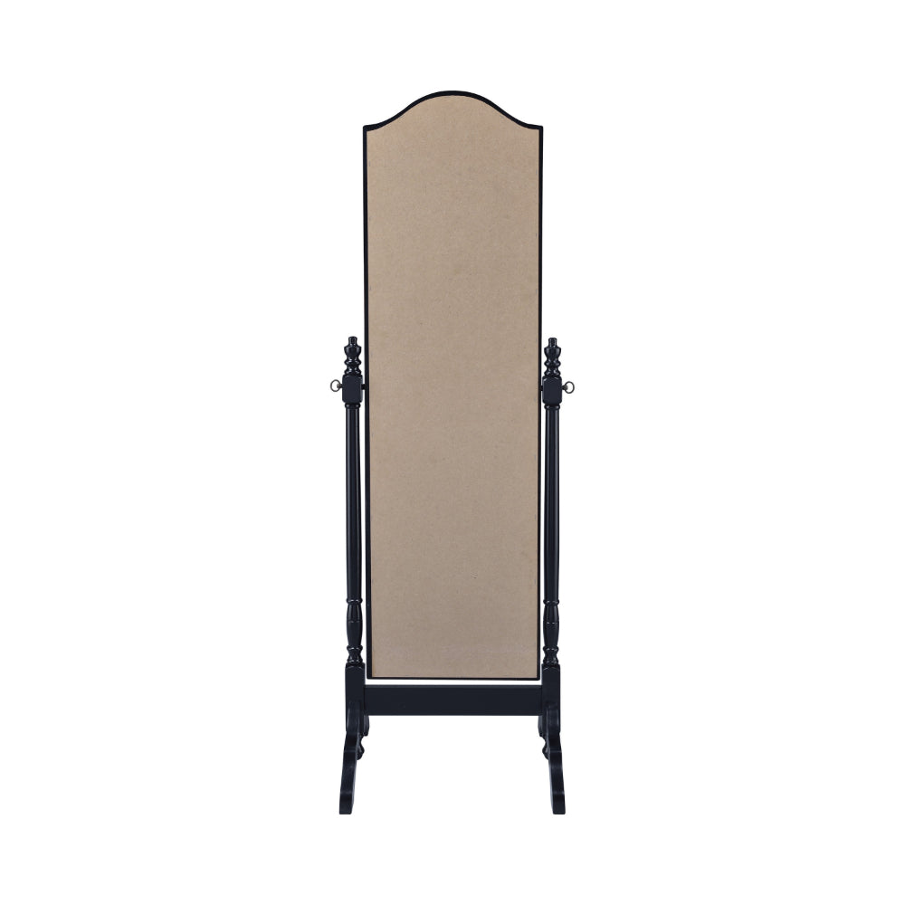 Artistically Charmed Cheval Mirror With Arched Top, Black - BM160271