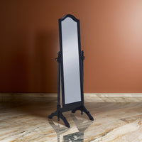 Artistically Charmed Cheval Mirror With Arched Top, Black - BM160271