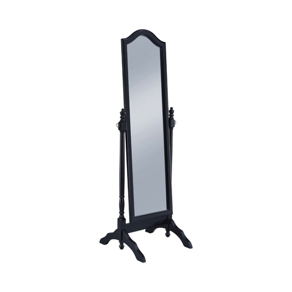 Artistically Charmed Cheval Mirror With Arched Top, Black - BM160271