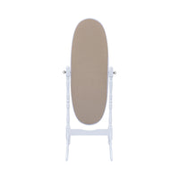 BM160272 Traditional Oval Shaped Cheval Mirror, White