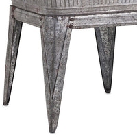 32" Multi-Functional Galvanized Metal Tub on Stand with Angled Legs, Gray - BM16184