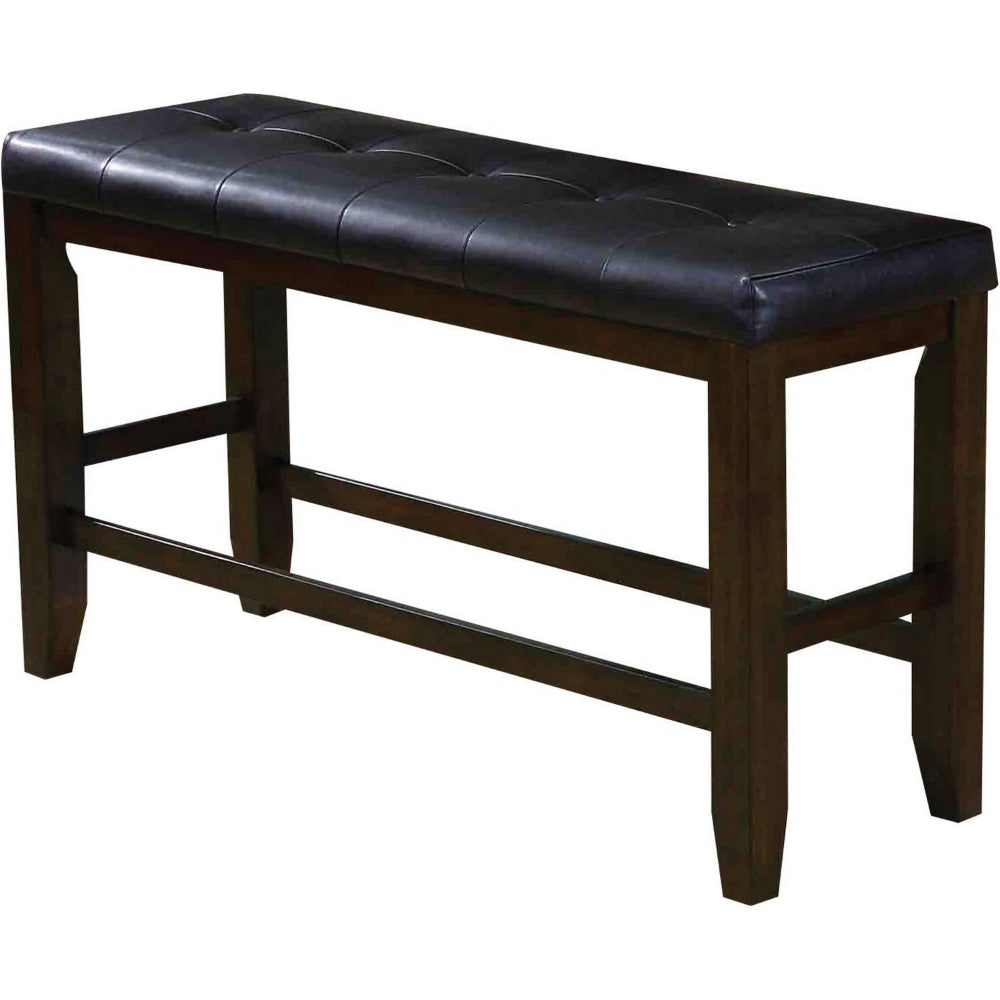 Comfy Wooden Counter Height Bench, Black & Espresso Brown - BM163024