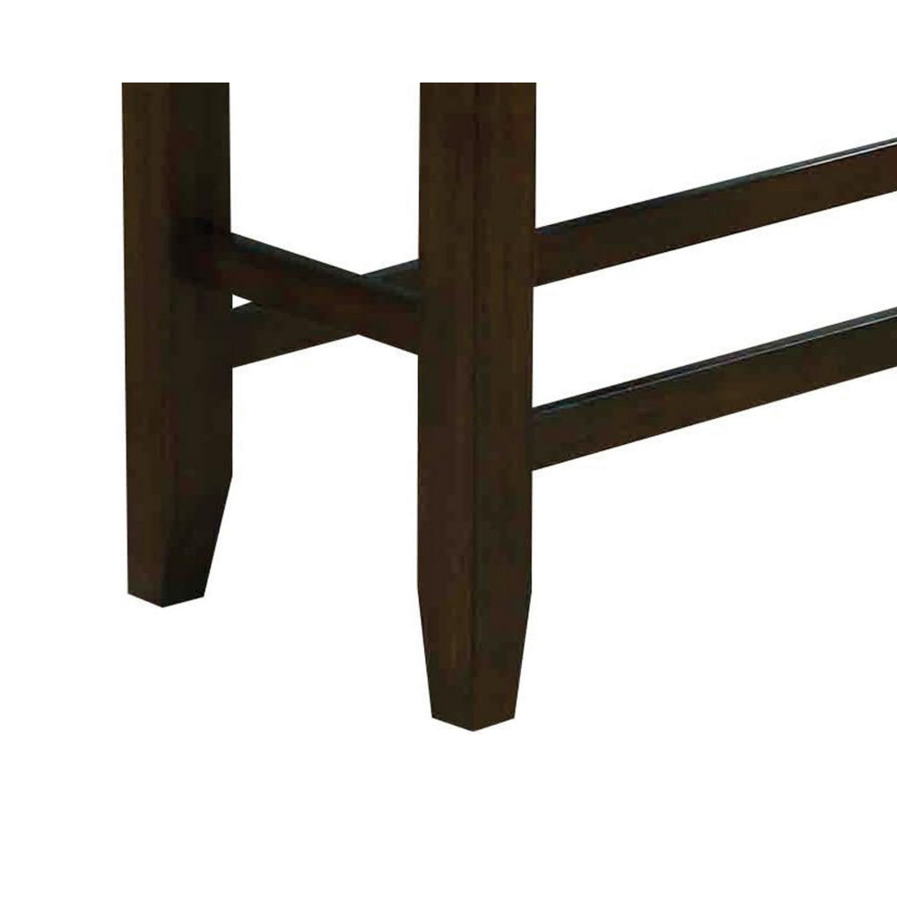 Comfy Wooden Counter Height Bench, Black & Espresso Brown - BM163024