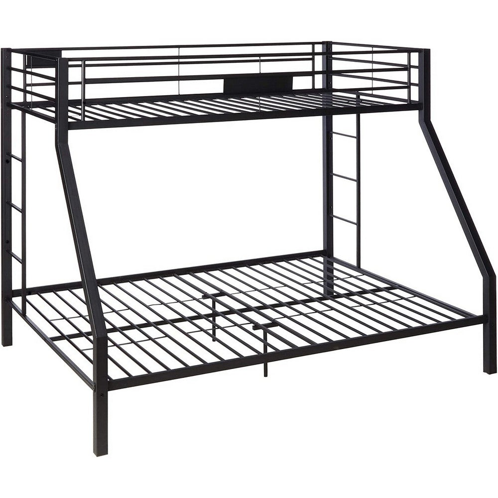 Metal Twin XL/Queen Bunk Bed, Black Sand - AMF-38000