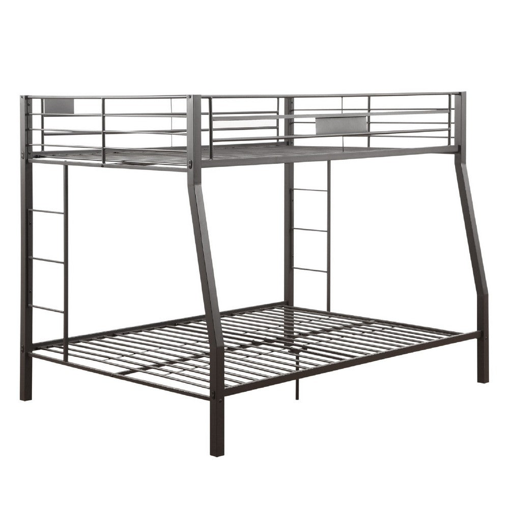 Metal Full XL/Queen Bunk Bed, Black Sand - AMF-38005