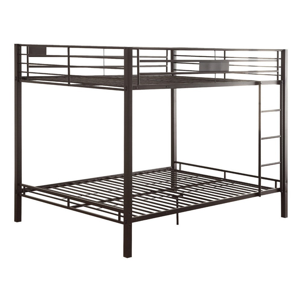 Metal Queen/Queen Bunk Bed, Black Sand - AMF-38015