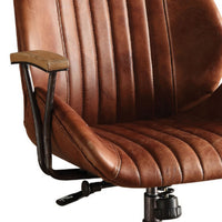 Metal & Leather Executive Office Chair, Cocoa Brown - BM163559