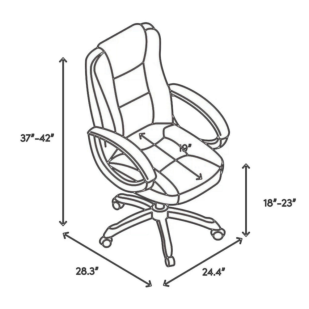 Metal & Leather Executive Office Chair, Cocoa Brown - BM163559