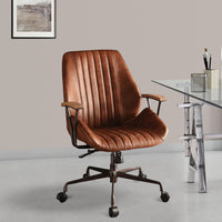 Metal & Leather Executive Office Chair, Cocoa Brown - BM163559