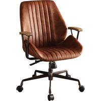 Metal & Leather Executive Office Chair, Cocoa Brown - BM163559