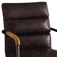 Metal & Leather Executive Office Chair, Antique Brown - BM163561