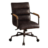 Metal & Leather Executive Office Chair, Antique Brown - BM163561