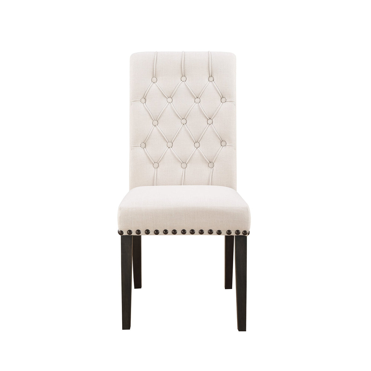 Chic Wooden Dining Side Chair, Beige, Set of 2 - BM163742
