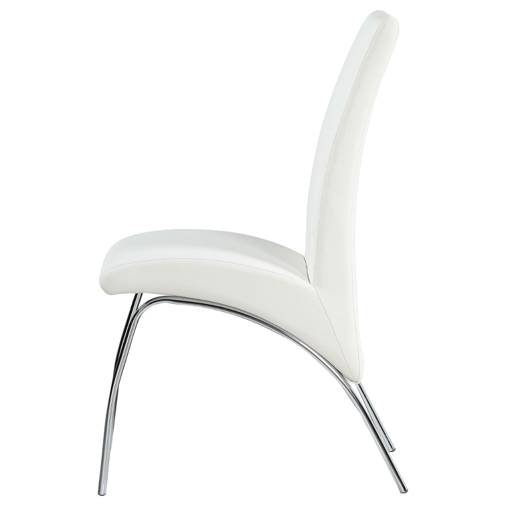 BM163765 Contemporary Dining Chair, White, Set of 2