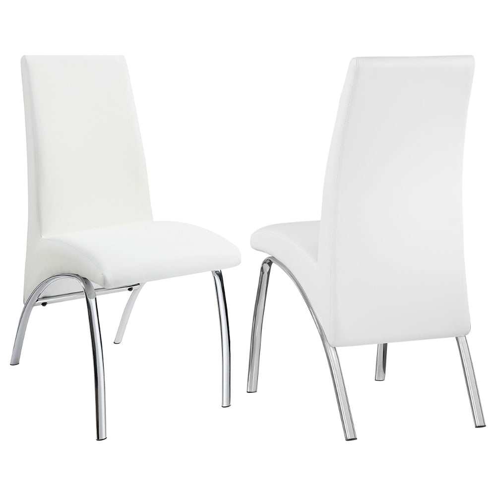 BM163765 Contemporary Dining Chair, White, Set of 2