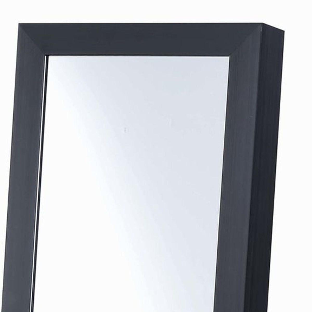 Beautiful Wooden Jewelry Cheval Mirror, Black - BM163993