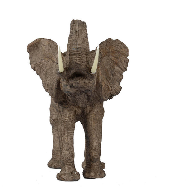 BM165412 Polyresin Trumpeting Elephant Accent, Brown