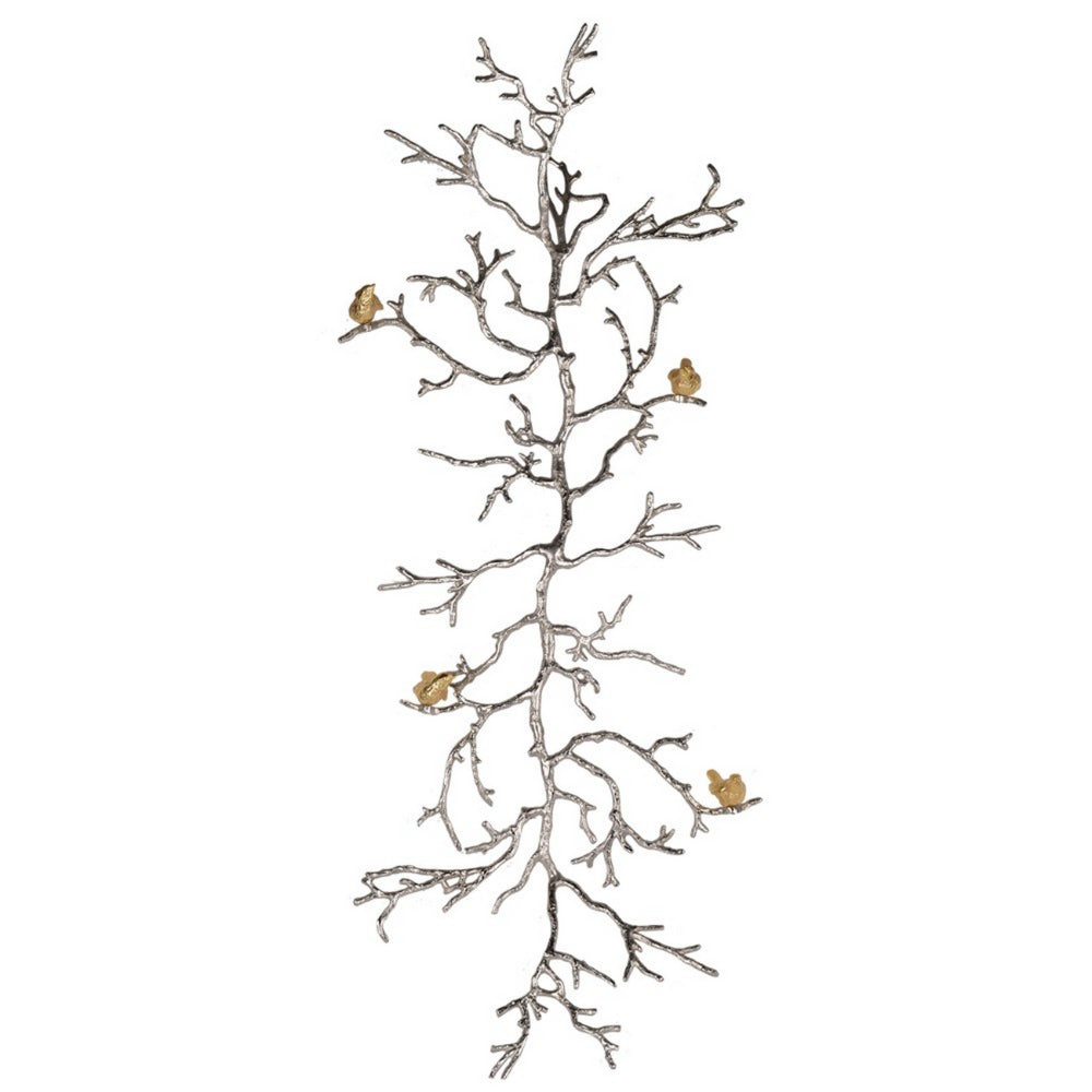 BM165479 Aluminum Branch Wall Sculpture ,Silver