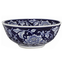 BM165651 Set Of 2 Ceramic Bowls, Blue And White,