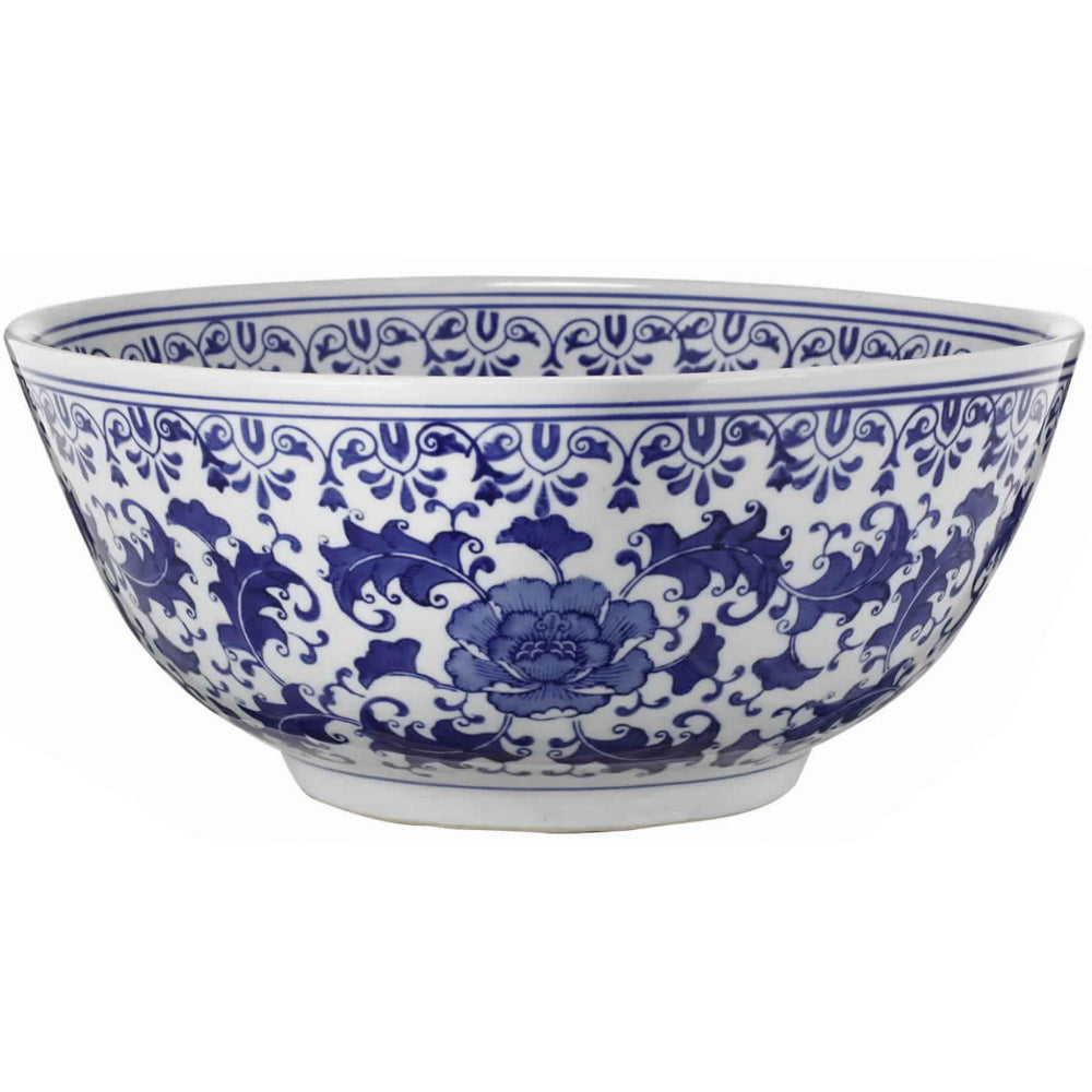 BM165651 Set Of 2 Ceramic Bowls, Blue And White,