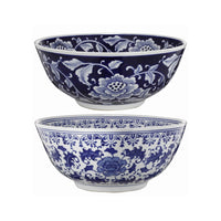 BM165651 Set Of 2 Ceramic Bowls, Blue And White,