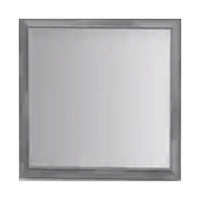 Wooden Square Mirror, Gray - BM166011