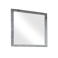 Wooden Square Mirror, Gray - BM166011