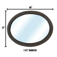 BM166077 Oval Wall Mountable 5mm Beveled Mirror, Rustic Natural Brown