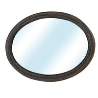 BM166077 Oval Wall Mountable 5mm Beveled Mirror, Rustic Natural Brown