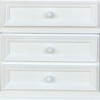 28 Inch Bedside Nightstand, 2 Drawers with Classic Round Knobs, Handcrafted White Mango Wood - BM166145