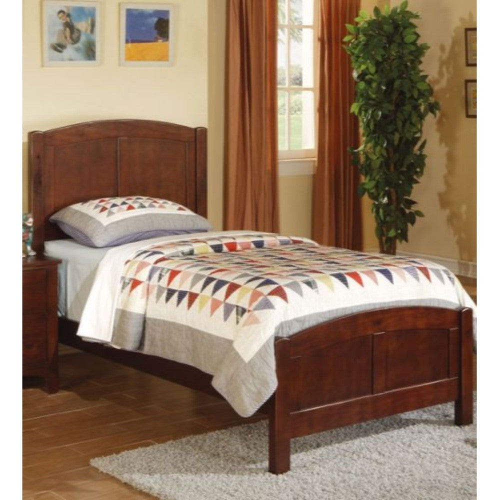 Wooden Twin Size Bed With Headboard And Footboard, Brown - PDX-F9207