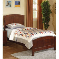 Wooden Twin Size Bed With Headboard And Footboard, Brown - PDX-F9207