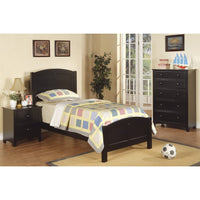 Wooden Twin Size Bed With Headboard And Footboard, Black - PDX-F9208