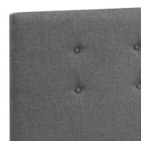 Upholstered Wooden Full Bed With Button Tufted Headboard & Lower Storage Drawer Gray