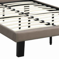 Stunning Upholstered Wooden Full Bed With Button Tufted Headboard, Tan - PDX-F9345F