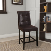 Wooden height chair With Button Tufted Back Set Of 2 Brown - BM171197