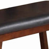 BM171216 Rubber Wood Bench With Faux Leather Upholstery Small Brown